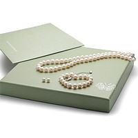 Ainuoshi 瑷乐诗 简约925银珍珠项链 45cm 6.5-7.5mm+简约925银珍珠手链 19cm 6.5-7.5mm+简约925银珍珠耳钉 6.5-7.5mm