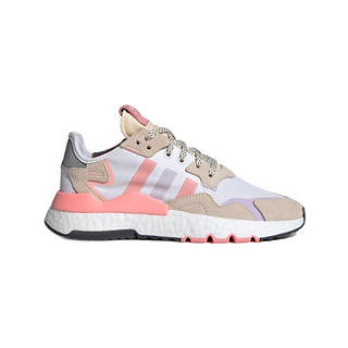 adidas ORIGINALS Nite Jogger W 女子休闲运动鞋 FX7459 亮白/浅米色/荣耀粉/浅紫 38