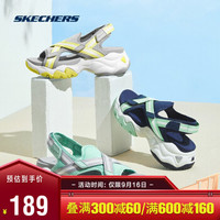 SKECHERS 斯凯奇 57357-GYYL 女士魔术贴运动凉鞋