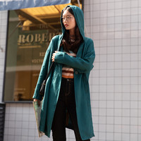 INMAN 茵曼 1891003HM387 女士连帽风衣