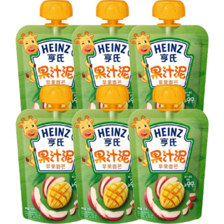 Heinz 亨氏 乐维滋系列 果泥 3段 苹果香芒味 120g*6袋