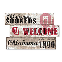 Fan Creations Oklahoma Sooners 3 Panel Team Welcome Sign