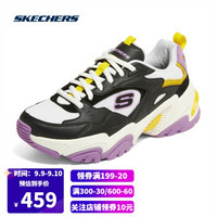 SKECHERS 斯凯奇 男女复古机甲鞋运动老爹鞋149916/237209 黑色/多彩色BKMT（女款） 38.5