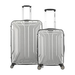 Samsonite 新秀麗 拉桿箱 時尚輕盈行李箱飛機輪旅行箱 TS7*25003銀色20+28英寸套裝
