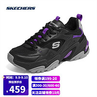 Skechers斯凯奇男女复古机甲鞋运动老爹鞋149916/237209 黑色/紫色BKPR（女款） 38