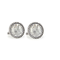 American Coin Treasures Seated Liberty Silver Dime Rope Bezel Coin Cuff Links