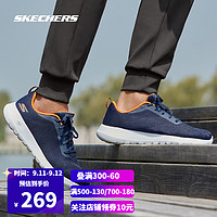 斯凯奇SkechersGOWALK健步鞋男子轻便休闲运动鞋 54639 海军蓝色/橘色NVOR 44.5