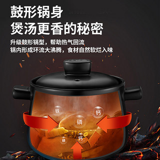 爱仕达 砂锅煲汤沙锅石锅陶瓷煲家用耐高温炖锅燃气专用 2.5L RXC25K3WG