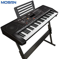 莫森(mosen)XTS-988智睿黑 61键多功能电子琴 智能跟弹初学者考级款钢琴键 专业旗舰演奏版+支架+琴包+大礼包