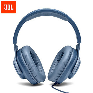 JBL q100头戴式游戏耳机 QUANTUM 电脑耳机环绕音效吃鸡听声辩位带麦克风话筒吃鸡游戏耳机 量子风暴Q100蓝色 国行联保