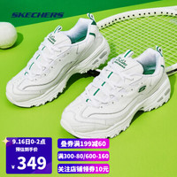 SKECHERS 斯凯奇 官方 厚底小白鞋男女情侣款复古透气休闲运动鞋11931/52676白色/绿色WGR(女款）36.5