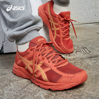 ASICS 亚瑟士 2021秋冬缓震跑鞋男鞋透气跑鞋网面运动鞋 GEL-CONTEND 4 红色/金色 44