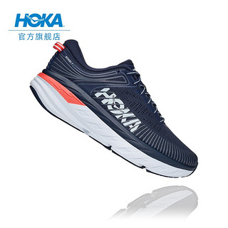 HOKA ONE ONE女邦代7公路跑步鞋Bondi7防滑厚底减震轻便运动鞋 黑鸢尾花/迷彩蓝 37/ 230mm