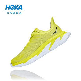 HOKA ONE ONE男女款Clifton Edge克利夫顿先锋公路跑鞋回弹缓冲减震运动鞋 柑橘黄/白色 40.5/255mm