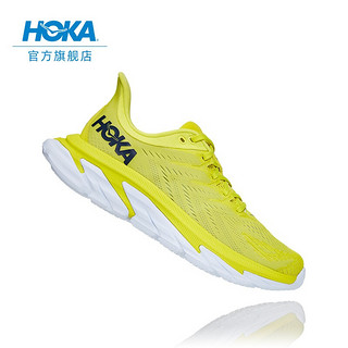 HOKA ONE ONE男女款Clifton Edge克利夫顿先锋公路跑鞋回弹缓冲减震运动鞋 柑橘黄/白色 40.5/255mm