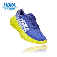 HOKA ONE ONE男女卡奔X碳板竞速公路跑步鞋 Carbon X减震透气运动鞋 鲜蓝色/见月草绿-女款 38.5/240mm