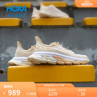 HOKA ONE ONE男女款Clifton Edge克利夫顿先锋公路跑鞋回弹缓冲减震运动鞋 杏奶色/米色-女 36.5/225mm