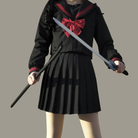 小瑾原创 jk制服 暗黑赤三本中间服套装
