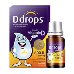 Ddrops 维生素D3滴剂600IU 2.8ML100滴*2