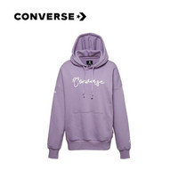 CONVERSE匡威官方 女子休闲运动针织连帽套头衫 10019176 10019176-A02/紫色 M