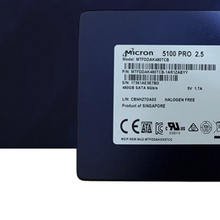 Micron 美光 5100 Pro SATA 固态硬盘 480GB（SATA3.0）