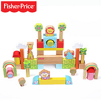 Fisher-Price 费雪 50\/100粒木制积木玩具 FP6004A 桶装50粒