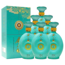 金六福青韵52度500ml6瓶浓香型白酒纯粮酒礼盒装送礼酒整箱装