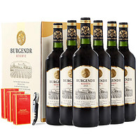 伯根堡 法国进口红酒14度干红葡萄酒整箱礼盒装  6*750ml