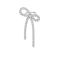 HEFANG Jewelry 何方珠宝 Ribbon丝带系列 HFI125196 蝴蝶结925银耳环 右耳
