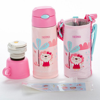 THERMOS 膳魔师 LION系列 FFG-603WF PK 儿童保温吸管杯 600ml 樱花粉