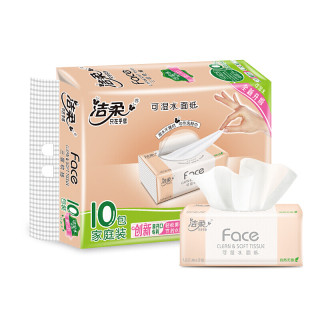 cs洁柔粉face系列抽纸3层120抽10包195133mm