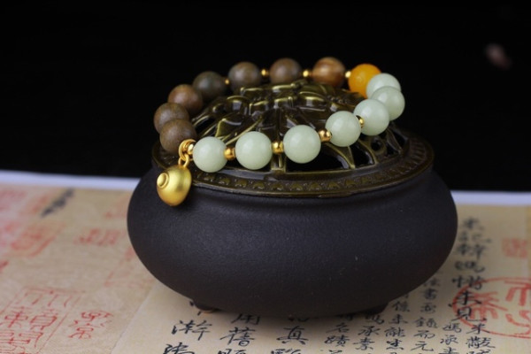 阿根廷绿檀 搭配精美发光珠手串 1.0cm 绿檀 独特的檀香味