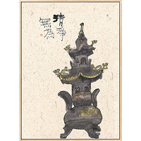 仟象映画 李知弥 简约趣味装饰壁画 F款 40x50cm 油画布 浅木色实木框