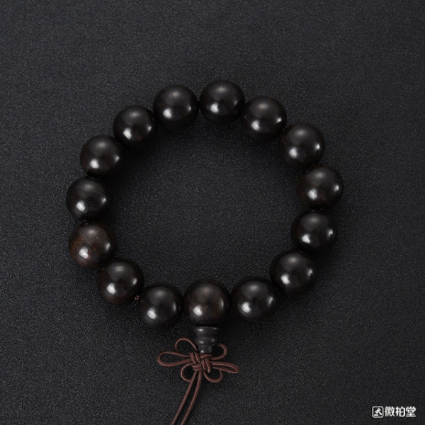 天然黑檀木佛珠手串15mm15颗手工打磨取材精美手串