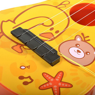 萌趣黄鸭尤克里里初学者儿童仿真小吉他音乐玩具宝宝可弹奏乐器男女孩玩具 小号38cm一把（没有拨片）