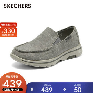 SKECHERS 斯凯奇 Skechers斯凯奇舒乐步软底缓震休闲套脚懒人鞋纯色坡跟男士健步鞋216026 灰色/GRY 41