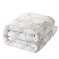 FUANNA 富安娜 舒暖磨毛冬厚被 白色 203*229cm 印花款