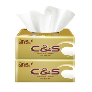 C&S 洁柔 金尊纯韧系列 抽纸 3层*120抽*24包(195*123mm)