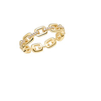 HEFANG Jewelry 何方珠宝 XS系列 HFI069125 女士链条925银镀18K黄金戒指