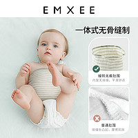 EMXEE 嫚熙 婴儿肚围2条装单层绿条+棕条 17*17cm适合0-7个月