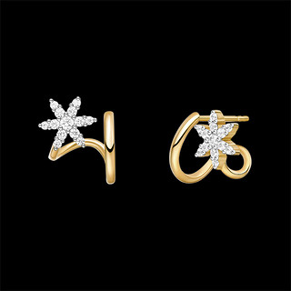 HEFANG Jewelry 何方珠宝 Snowflake晓雪雪花系列 HFI145241 鎏光碎雪925银耳钉