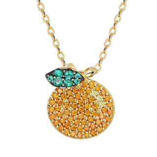 HEFANG Jewelry 何方珠宝 Adorable OX萌趣小牛系列 HFJ017025 橘子925银项链 38cm