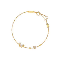 HEFANG Jewelry 何方珠宝 Miss Butterfly蝴蝶小姐系列 HFI114180 迷你蝴蝶925银镀18K黄金手链 15cm