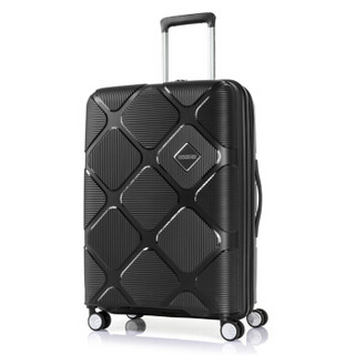 AMERICAN TOURISTER 美旅 拉杆箱 时尚PP行李箱大容量可扩展耐磨飞机轮旅行箱 25英寸TSA密码锁 HJ4黑色