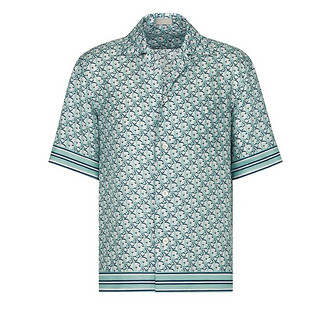 Dior 迪奥 Oblique Pixel 男士短袖衬衫 113C519A4751_C075 蓝色 42