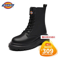 Dickies 帝客 马丁靴女靴系带拉链 经典光面8孔 英伦风单靴工装风轻 黑色 37(女)