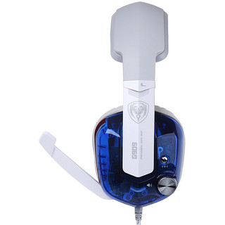 SOMiC 硕美科 G909 蓝晶版 耳罩式头戴式有线耳机 蓝色 USB口