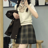 春日制服部 jk制服 圣中女子高 百褶格裙
