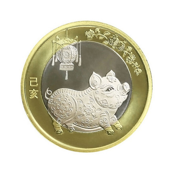 2019猪年生肖纪念币单枚 27mm 双色合金 面值10元
