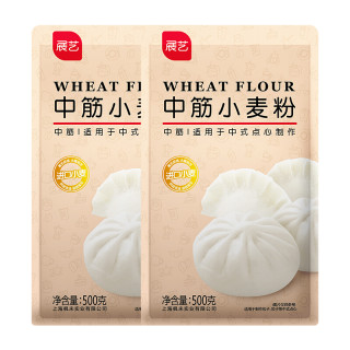 展艺 中筋小麦粉 500g*2袋